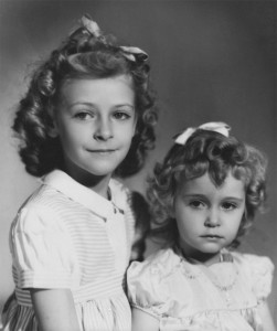 Barbara (right) with her older sister Pat (left)